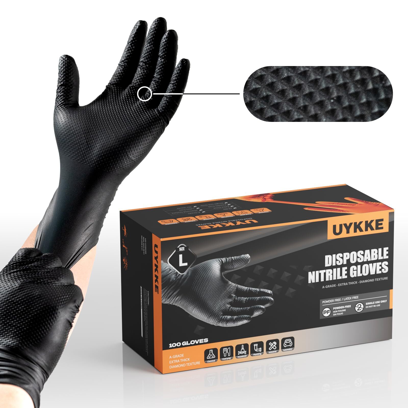 10mil Nitrile Gloves Thickindustrial Disposable Gloves With Diamond Texturedheav