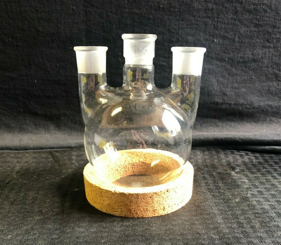 Wilmad LAB GLASS 1000mL Round Bottom Flask 3 Neck 29/26 Jnts LG-7330-195 Chips