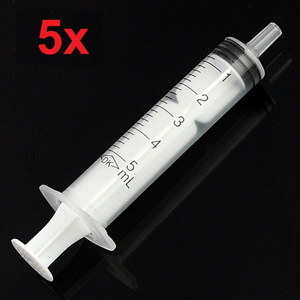 5x 5mL Plastic Luer Slip Tip Syringe Liquid Measuring Tube Feeder Sterile 5cc