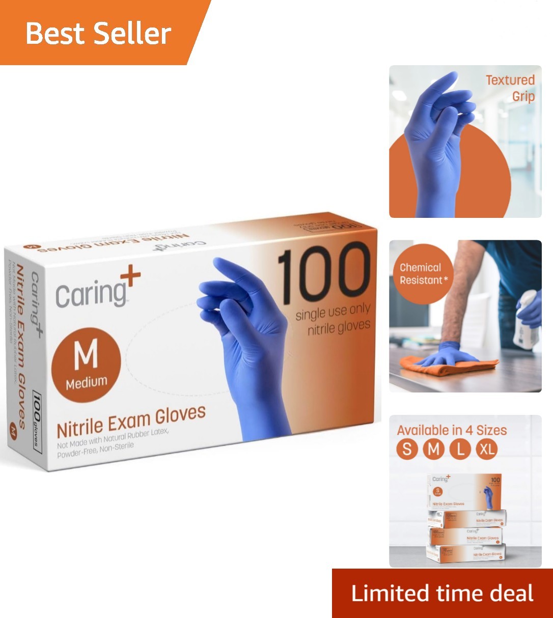 Heavy-Duty Disposable Nitrile gloves – Medical, Food Prep, Cleaning, 100 Count