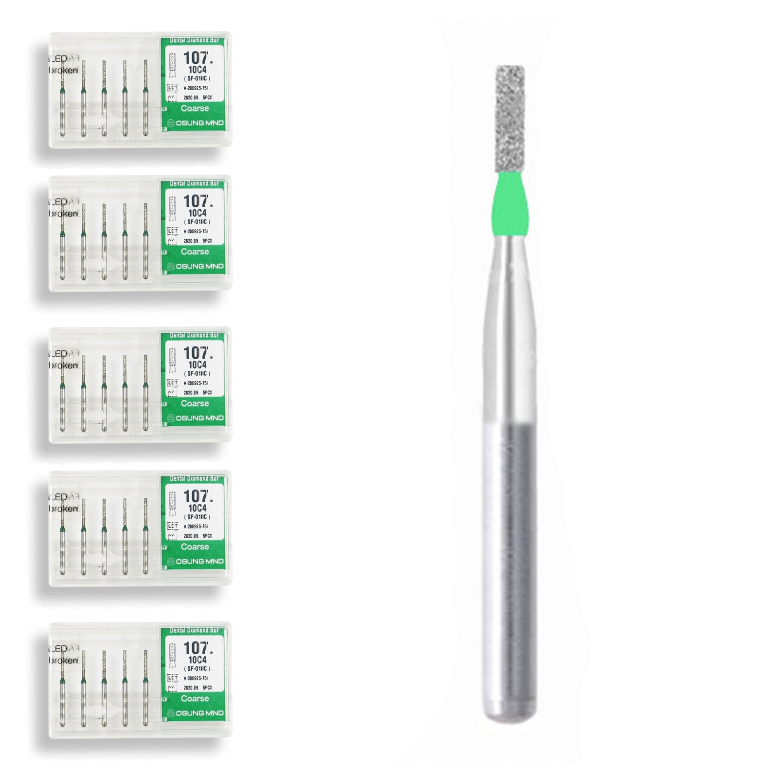 Cylindrical 1 mm Dia. Coarse Grit Diamond Dental Bur 25 Pcs. 107.10C4