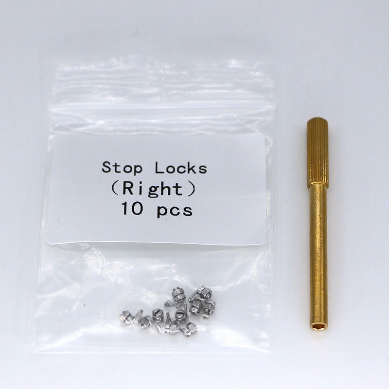 Dental Crimpable Hooks Stops Stainless Steel Hook Arch Wire Stop Lock Left/Right