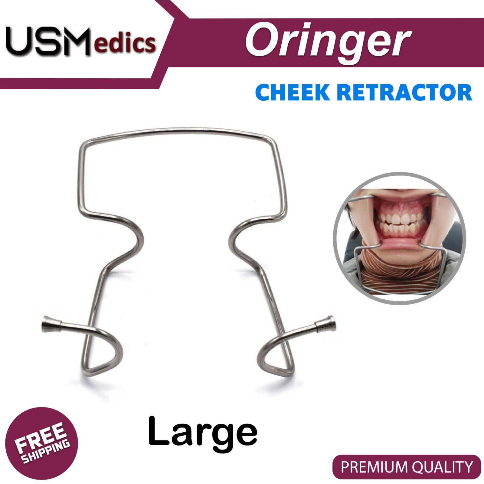 Oringer Self Retaining Cheek and Lip Retractor Dental and Surgical Instruments