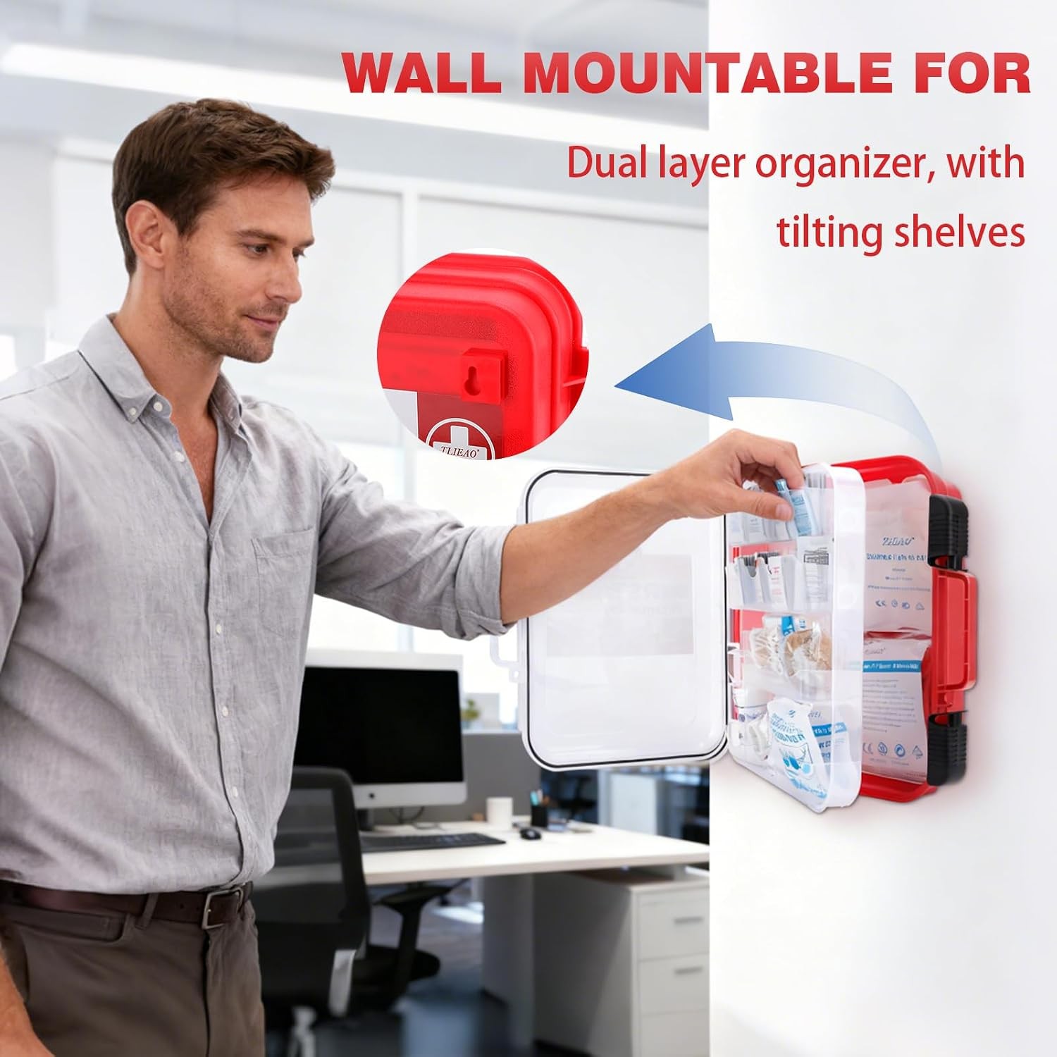 400-Pc First Aid Kit, Wall Mountable for Home, Car, Office, Travel
