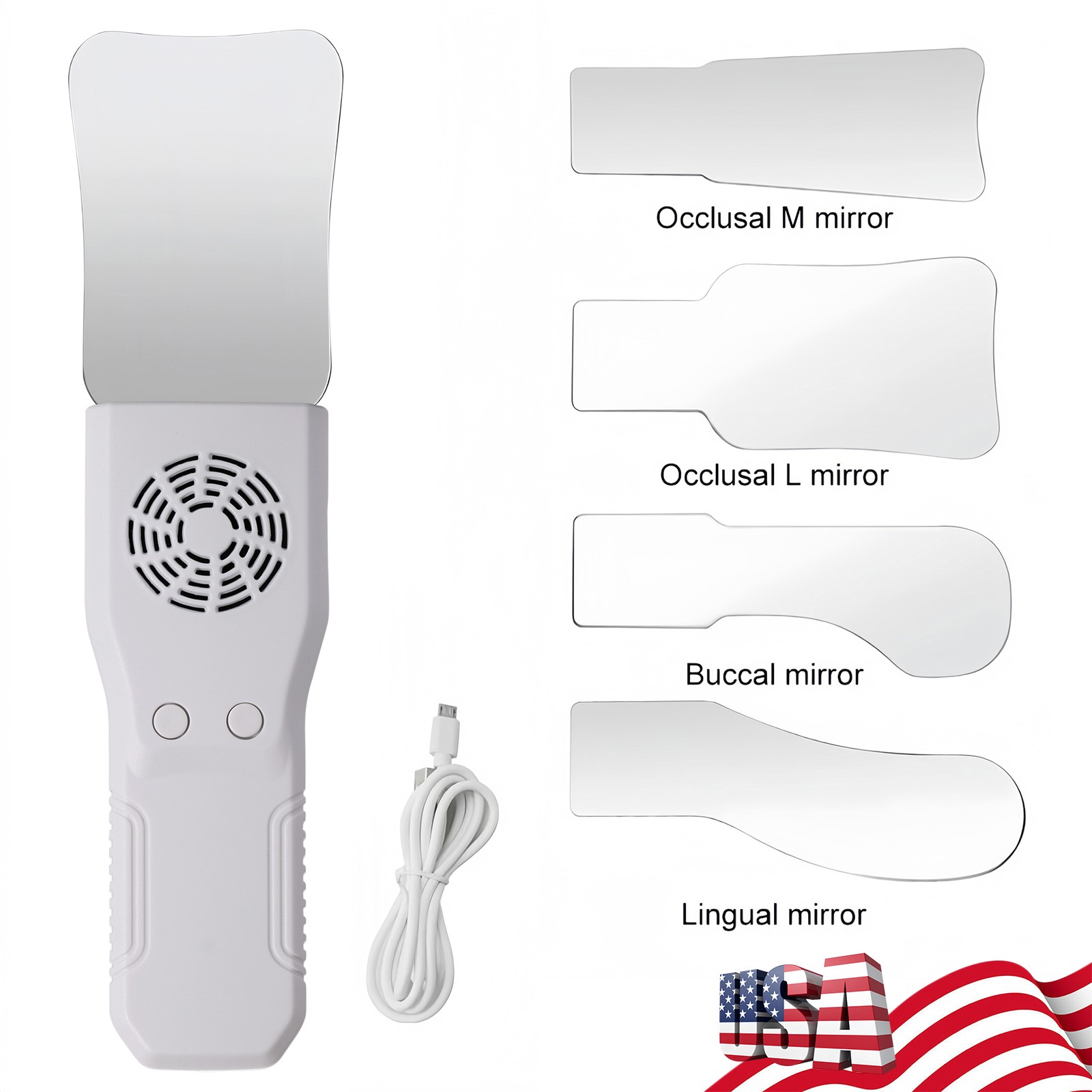 1-5 Dental Occlusal Mirror Fog Free LED Intra Oral Photo System Mirrors Anti-Fog