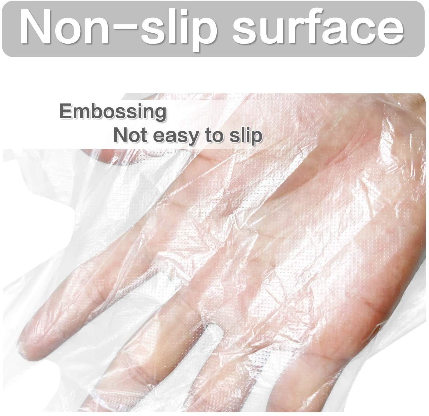 CFGROW 100pcs Disposable Plastic Gloves, Latex 100 Count (Pack of 1), Clear