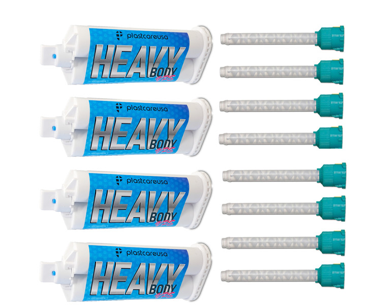 Dental Impression Material VPS Heavy Body Regular Set (4 Cartridge & 8 Tips) PVS