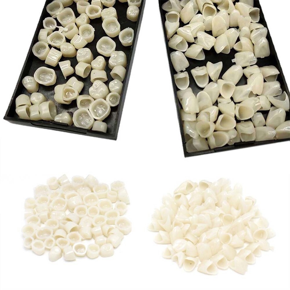 4 Types Dental Oral Temporary Crowns Resin Teeth Tooth Polycarbonate Caps Box