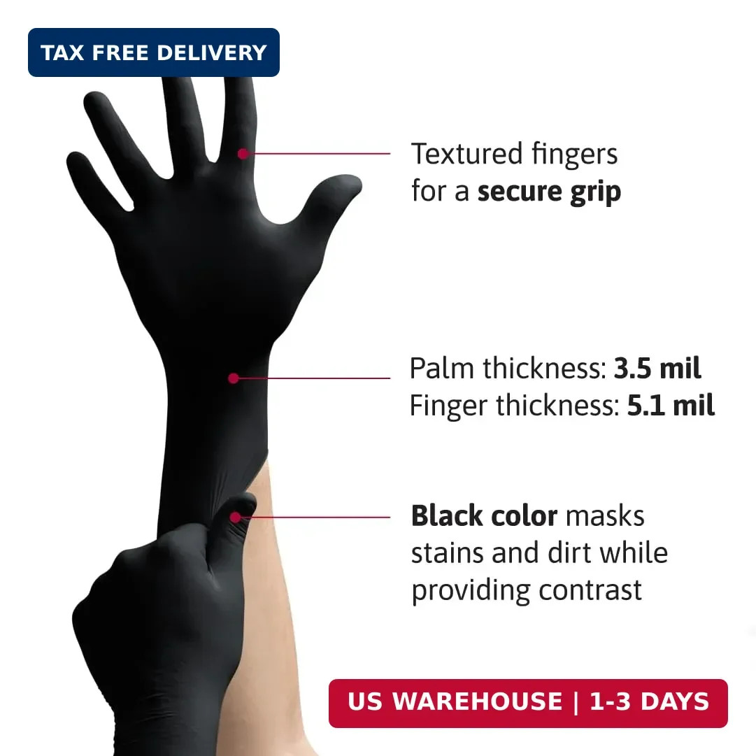 Ansell MICROFLEX Onyx N64 Disposable Nitrile Exam Gloves for Automotive, Metal F