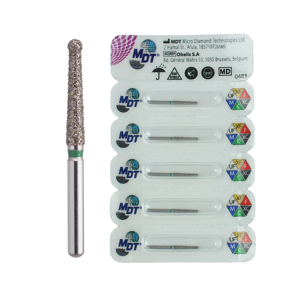 Dental MDT Pointed Cone With Rounded Diamond Tip E164 FG End0 Burs 450k RPM