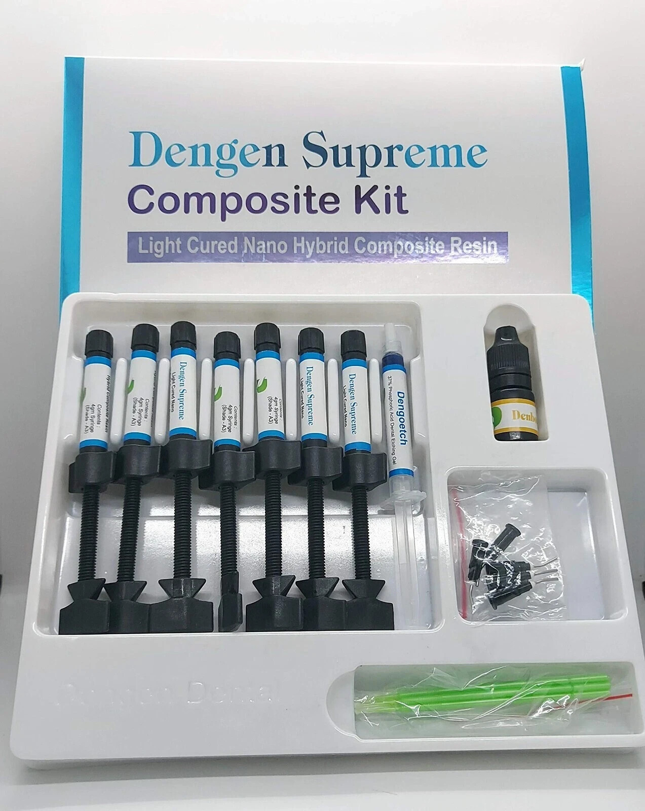 Dental SUPREME Light Cured NANO HYBRID Resin 7 Composite Bonding & Etch Kit