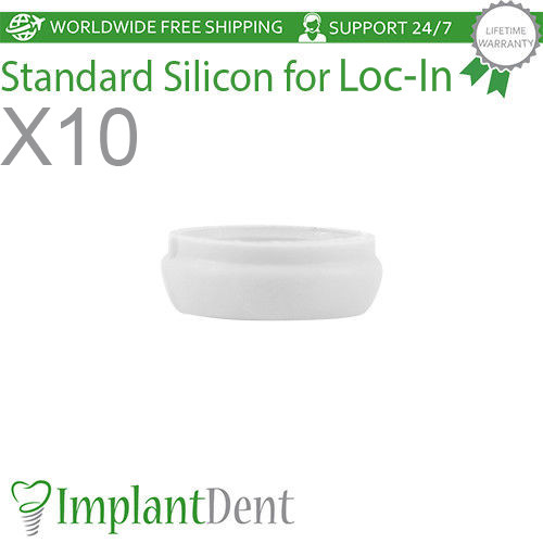 10 Standard Silicones Cap Insert For Loc-In Abutment Attachment Dental
