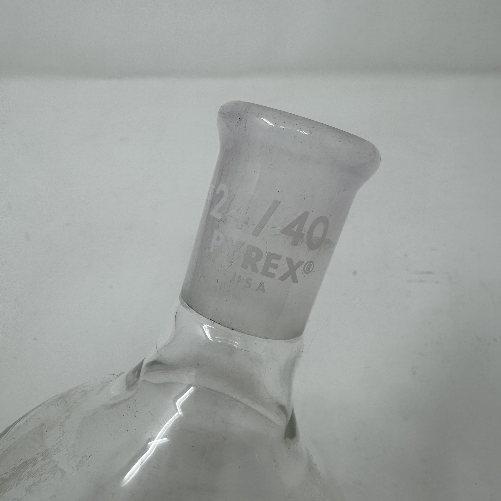 PYREX 500mL Round Bottom Flask Single Neck 24/40 Joint Borosilicate Glass Lab