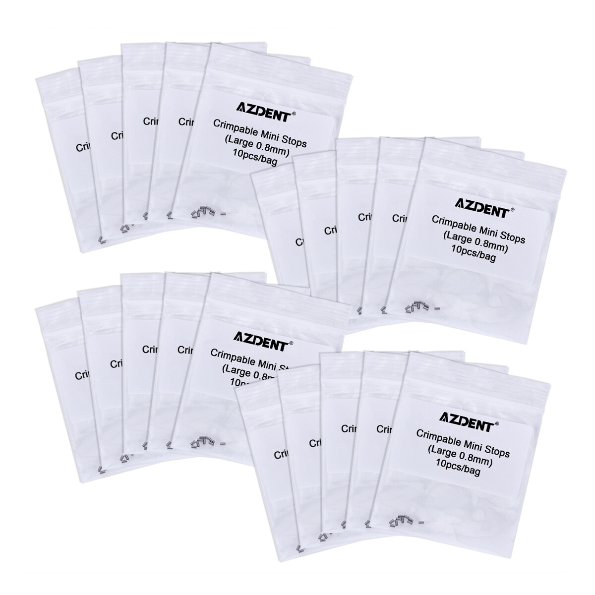 Dental Orthodontic Crimpable Mini Stops 0.5mm/0.8mm fit Round Arch Wire 10pc/bag