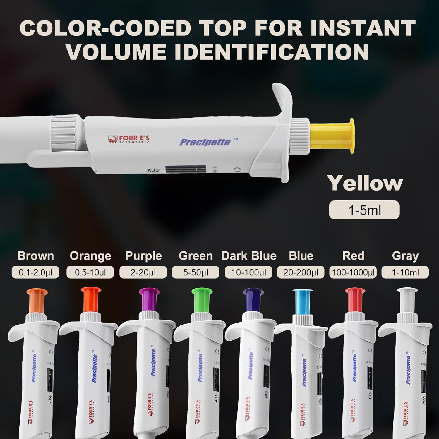 1-5ml Micropipette Adjustable Manual Lab Pipette Single Channel Pipettor New