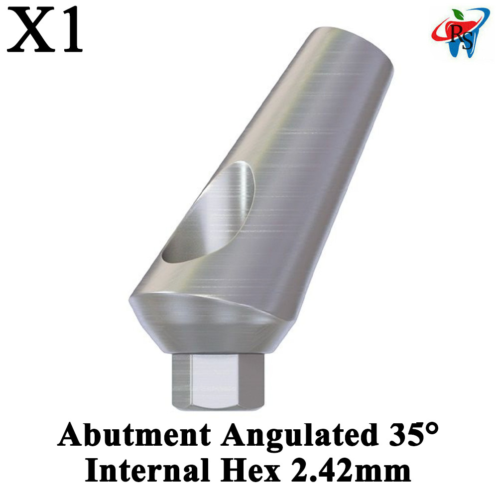 1x Dental Impl ant Abut ment Angulated Angle 35° Internal Hex 9mm Screw