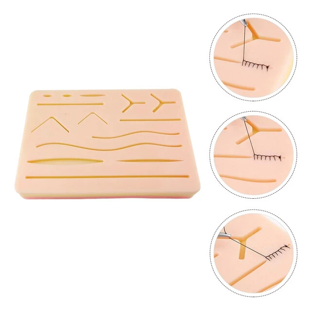 Silicone Suture Practice Pad with Wounds – Surgical Training Kit Medical