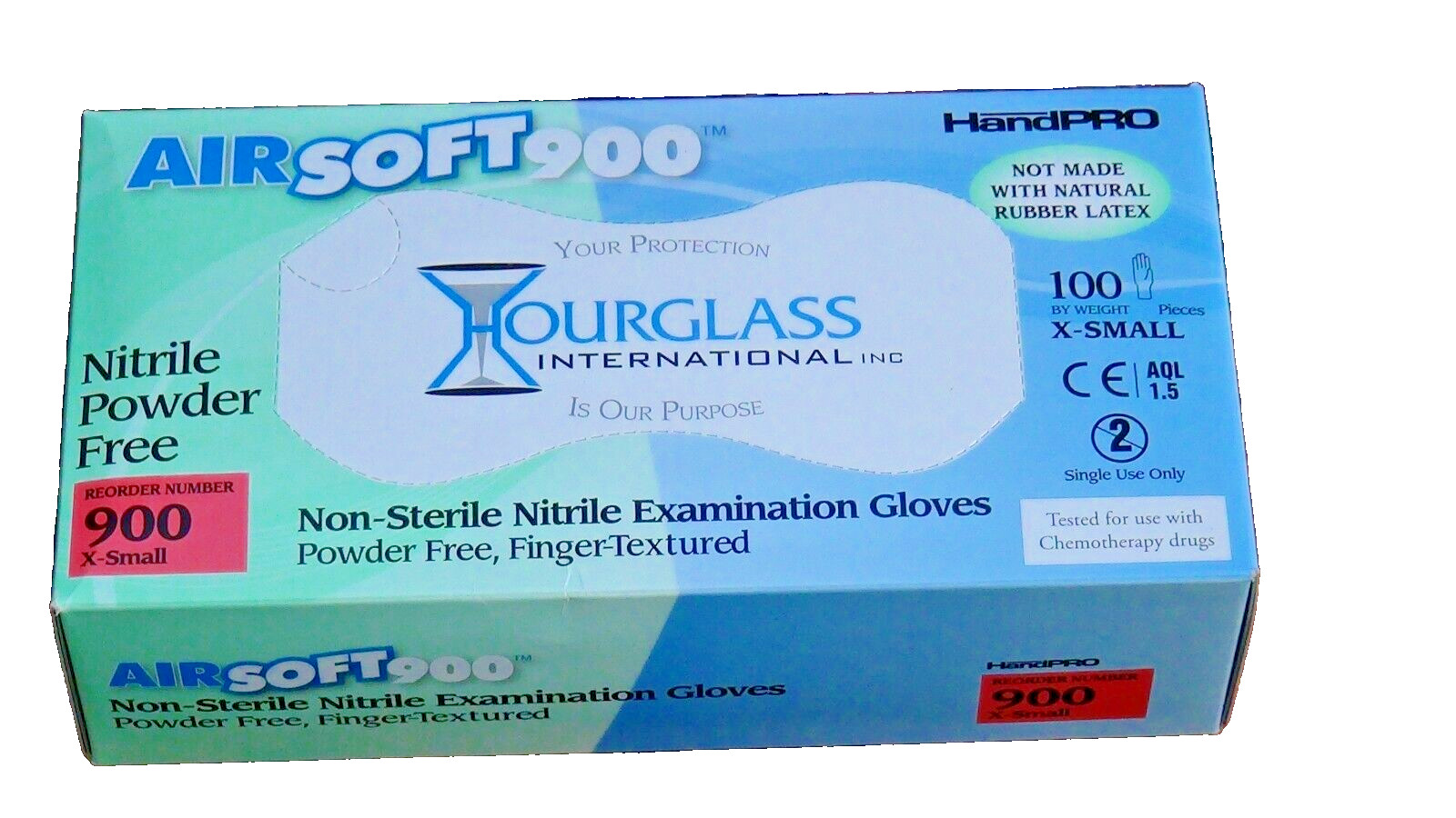 200 HandPRO Airsoft900 Powder Free Nitrile Examination Gloves 2 Boxes XS