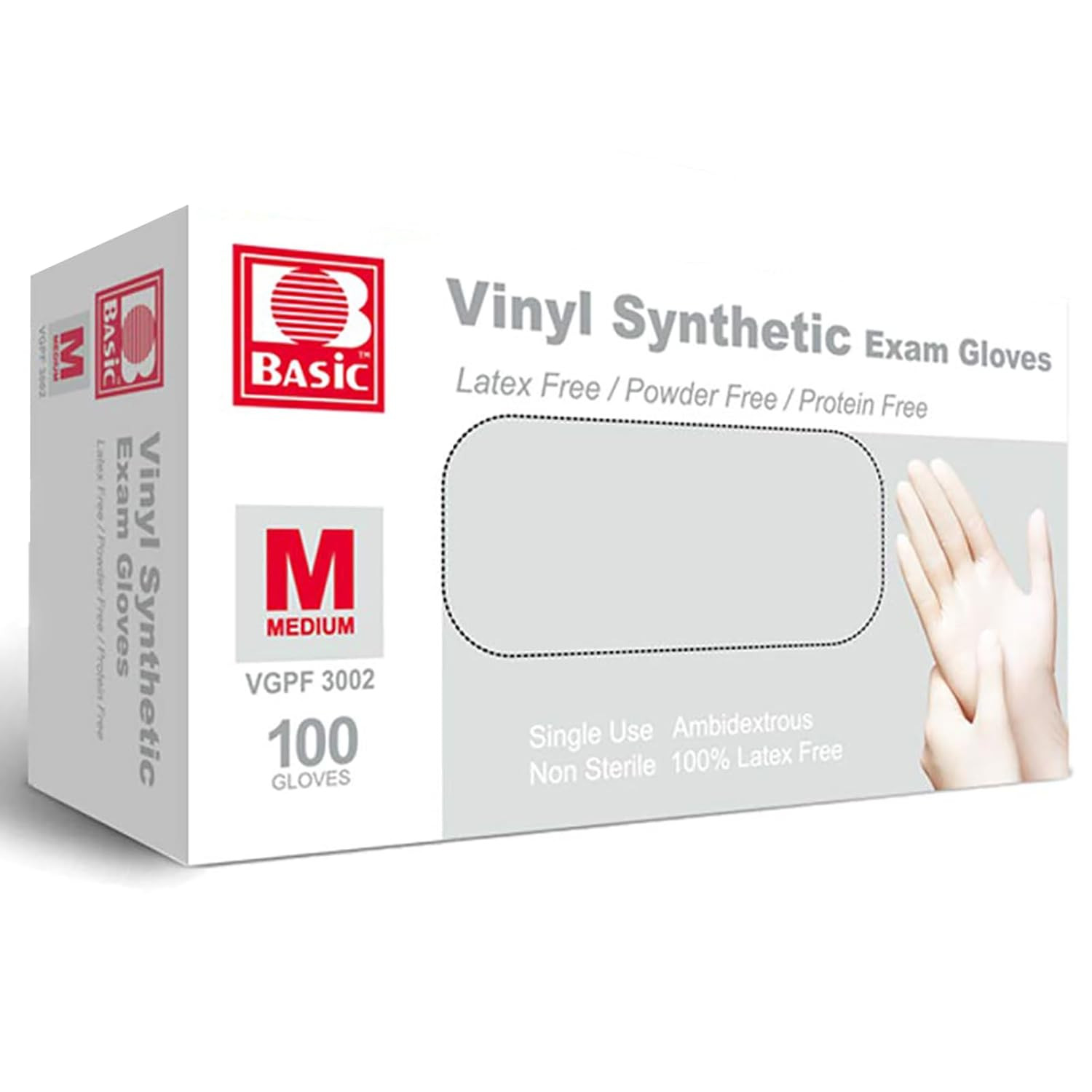 Basic Medical Clear Vinyl Exam Gloves – Latex-Free & Powder-Free – VGPF3002 (Box