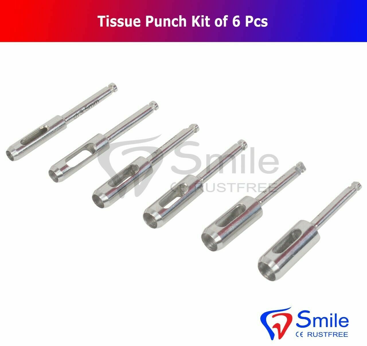 6 Pieces Tissue Punch Kit For Dentists Smile Dental United Kingdom CE