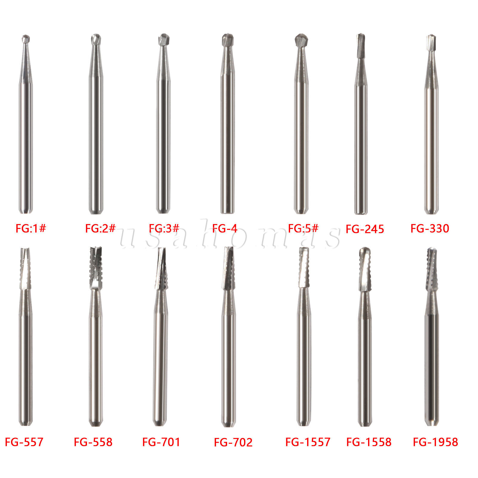 10 Pcs Dental Cutting of Hard Tissue Bone Tungsten Carbide Burs 19mm FG