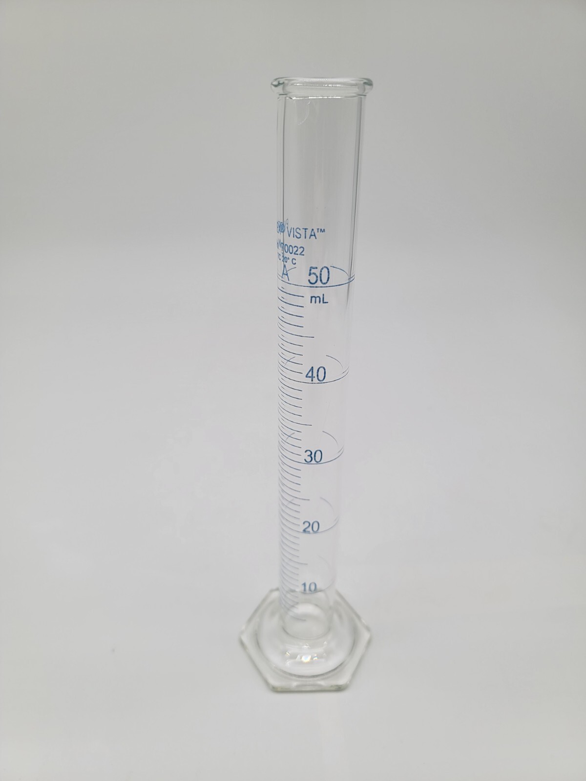 PYREX® VISTA™ Single Metric Scale, 50 mL Class A Graduated Cylinder, TC 70022-50