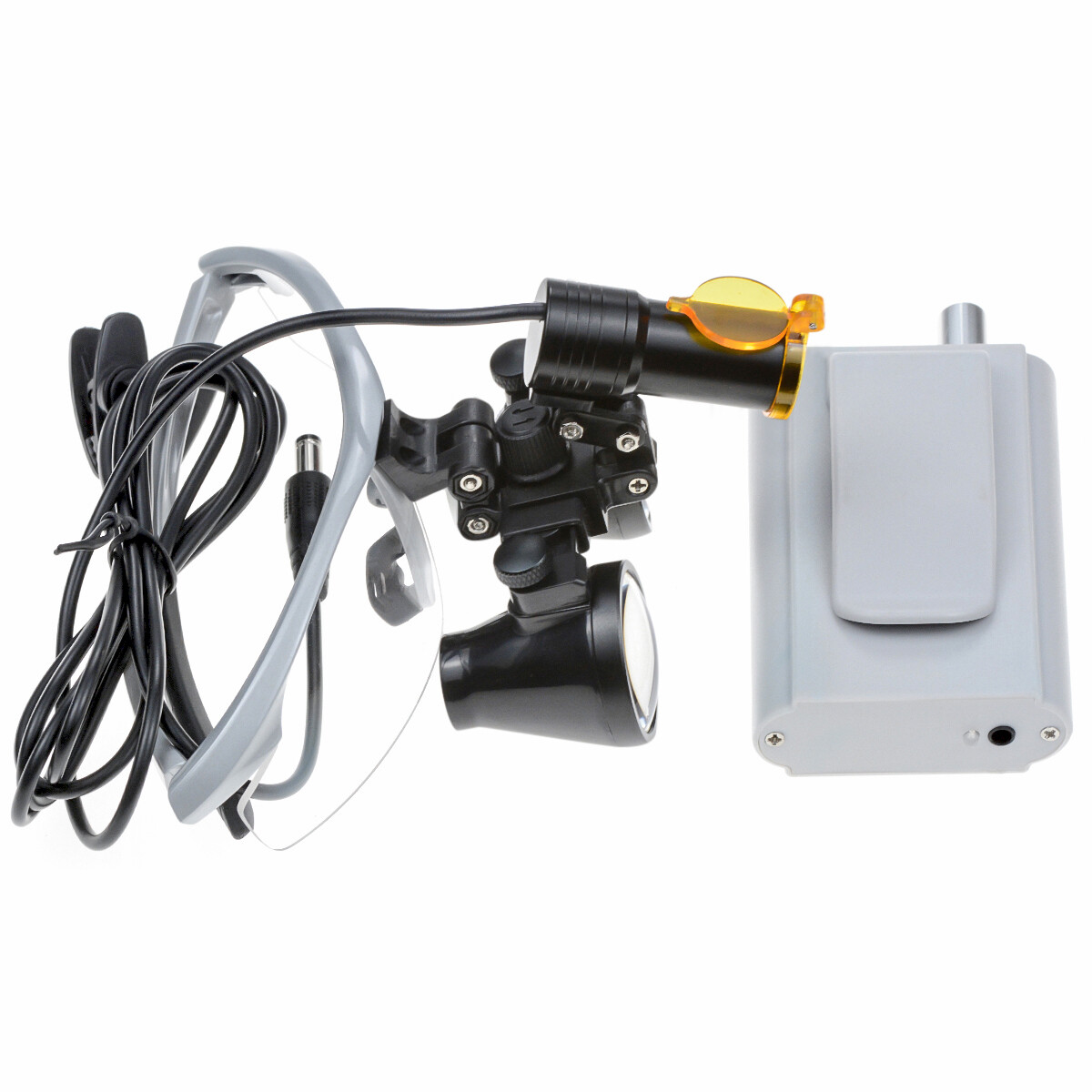 Dental 5W LED Headlight+Light Shield+2.5X Surgical Loupe DY-008+AL-BOX Silver US