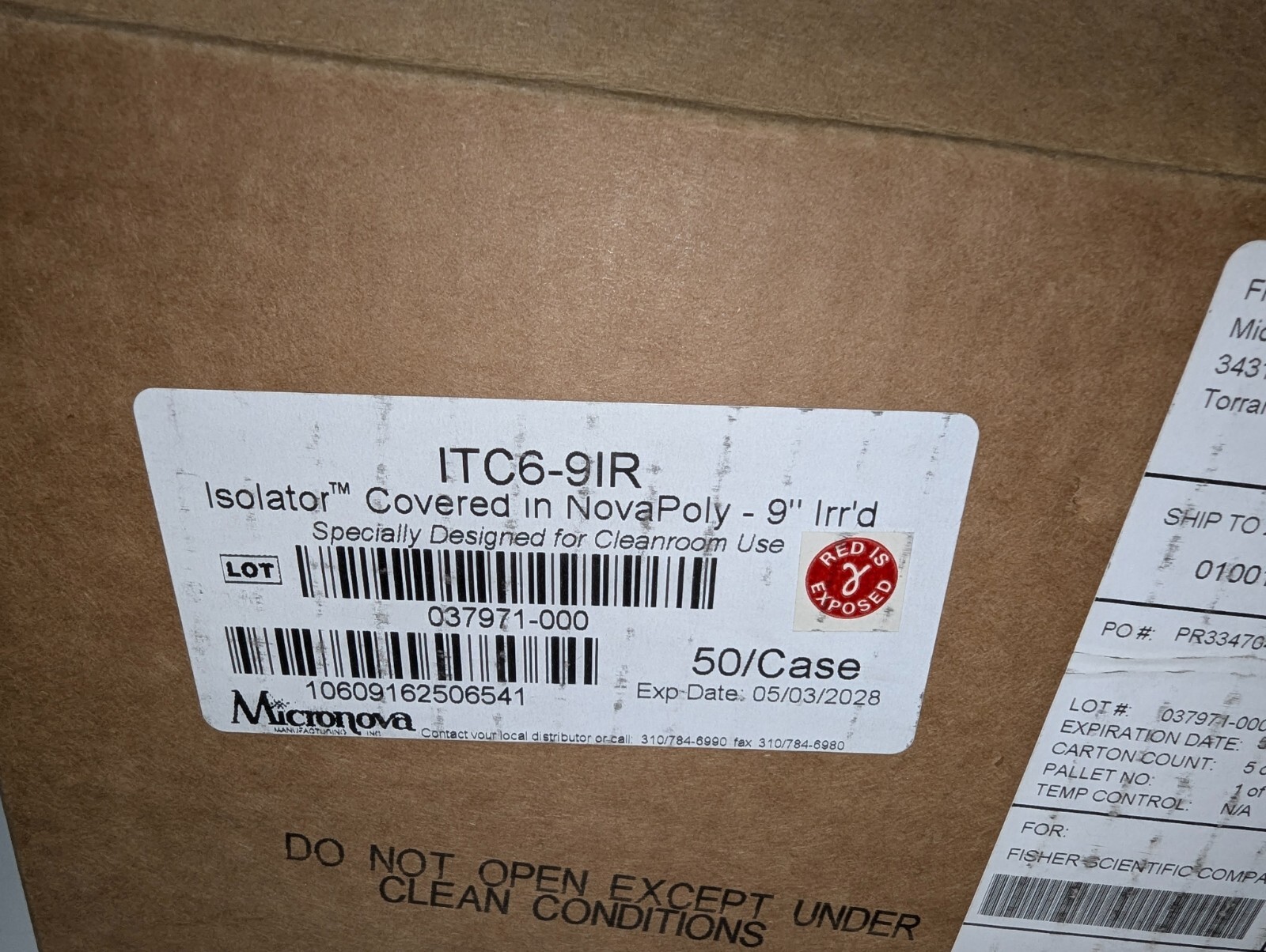 Micronova ITC6-9IR Isolator Tool Cover / NovaPoly 9″ Irradiated Elastic / QTY 55