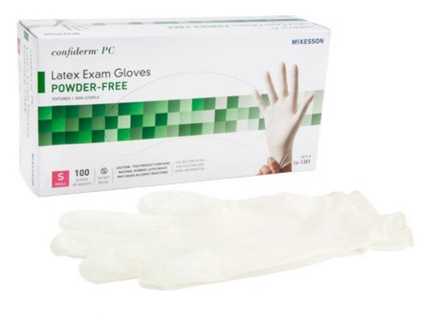 McKesson Confiderm Exam Glove Small Non-Sterile Powder-free 100 Count, 14-1381