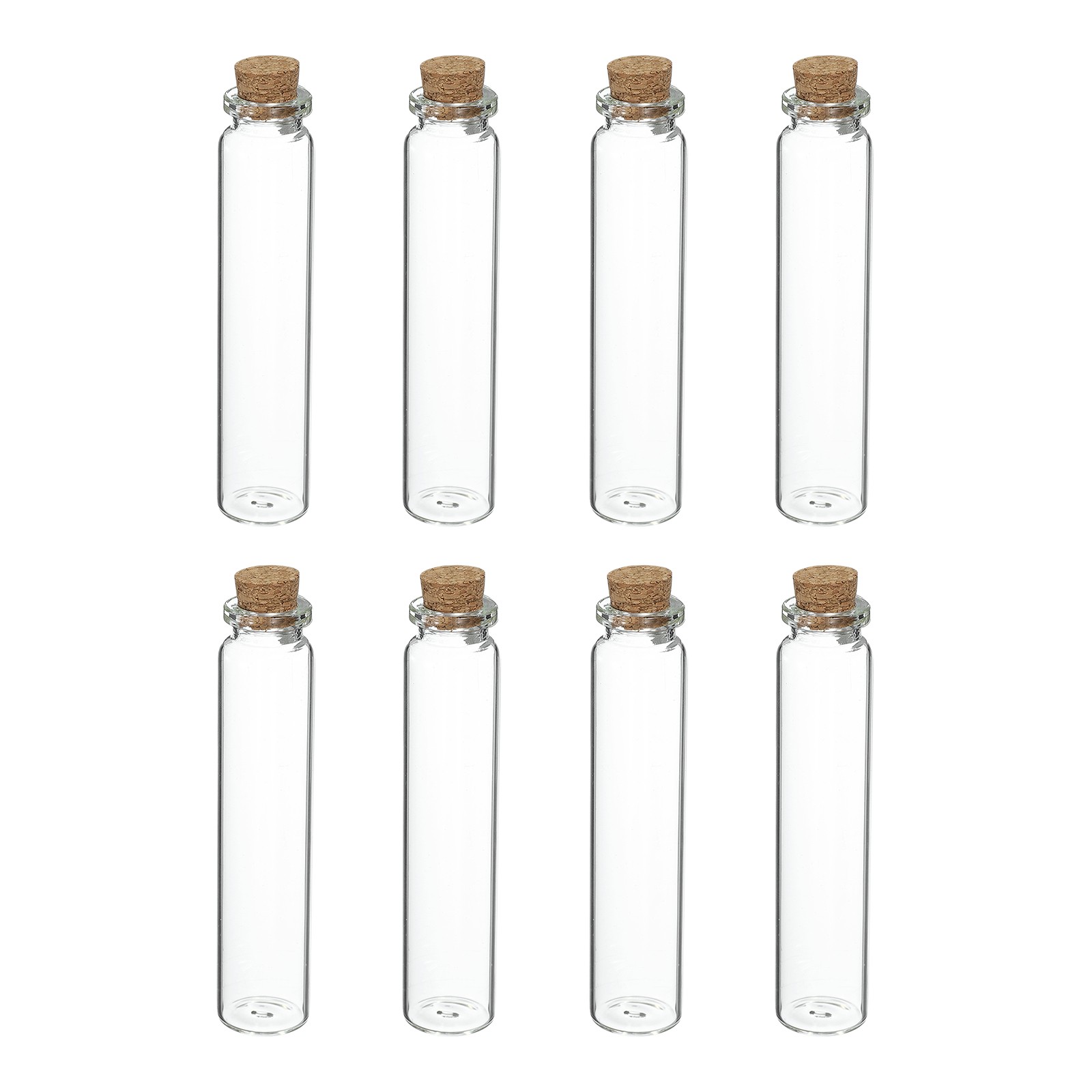 8Pcs Mini Glass Bottles with Cork Stoppers, 25ml/0.85oz Small Clear Glass Jars
