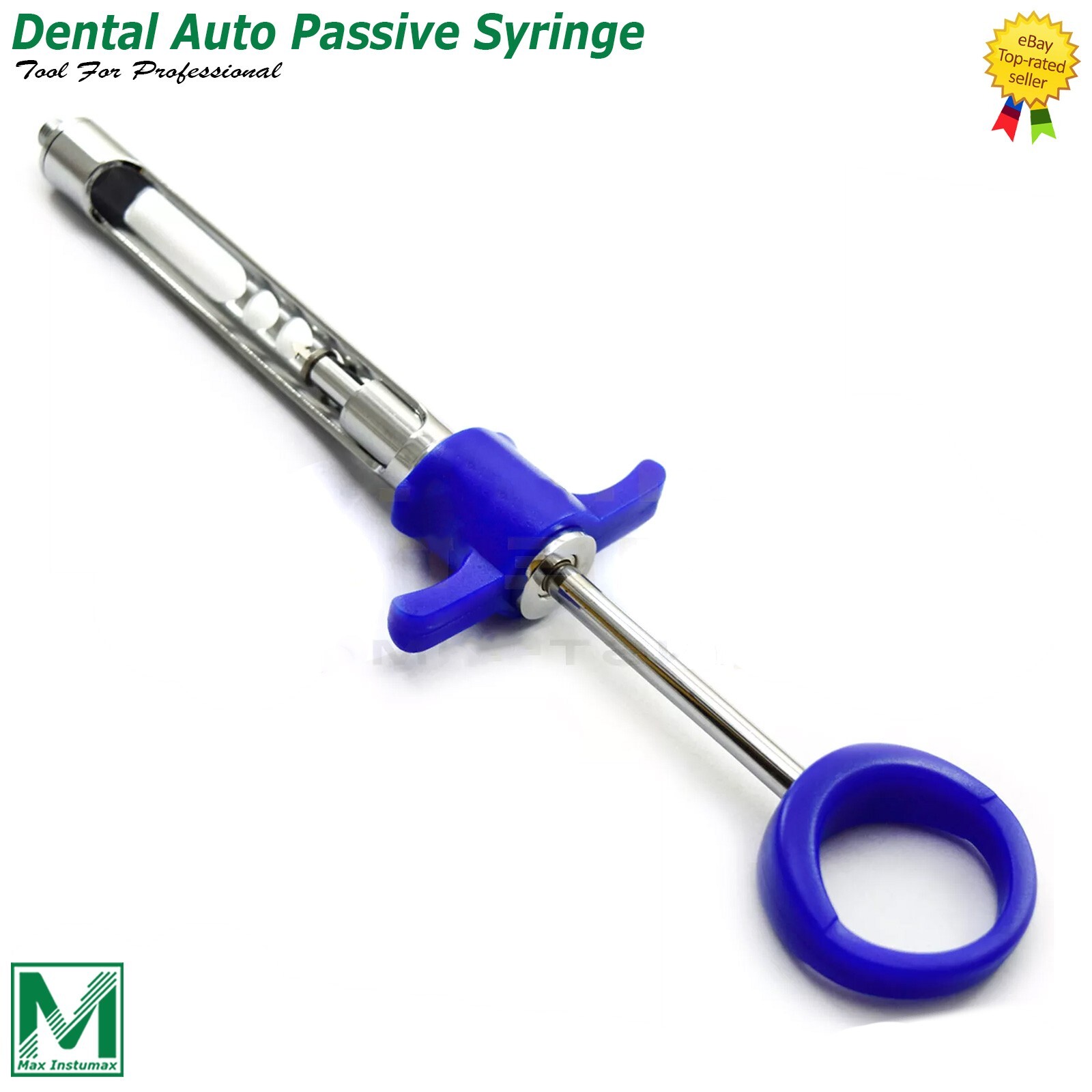 Dental Auto Passive Anesthesia Self Aspirating Syringe Blue 1.8ml with Thread