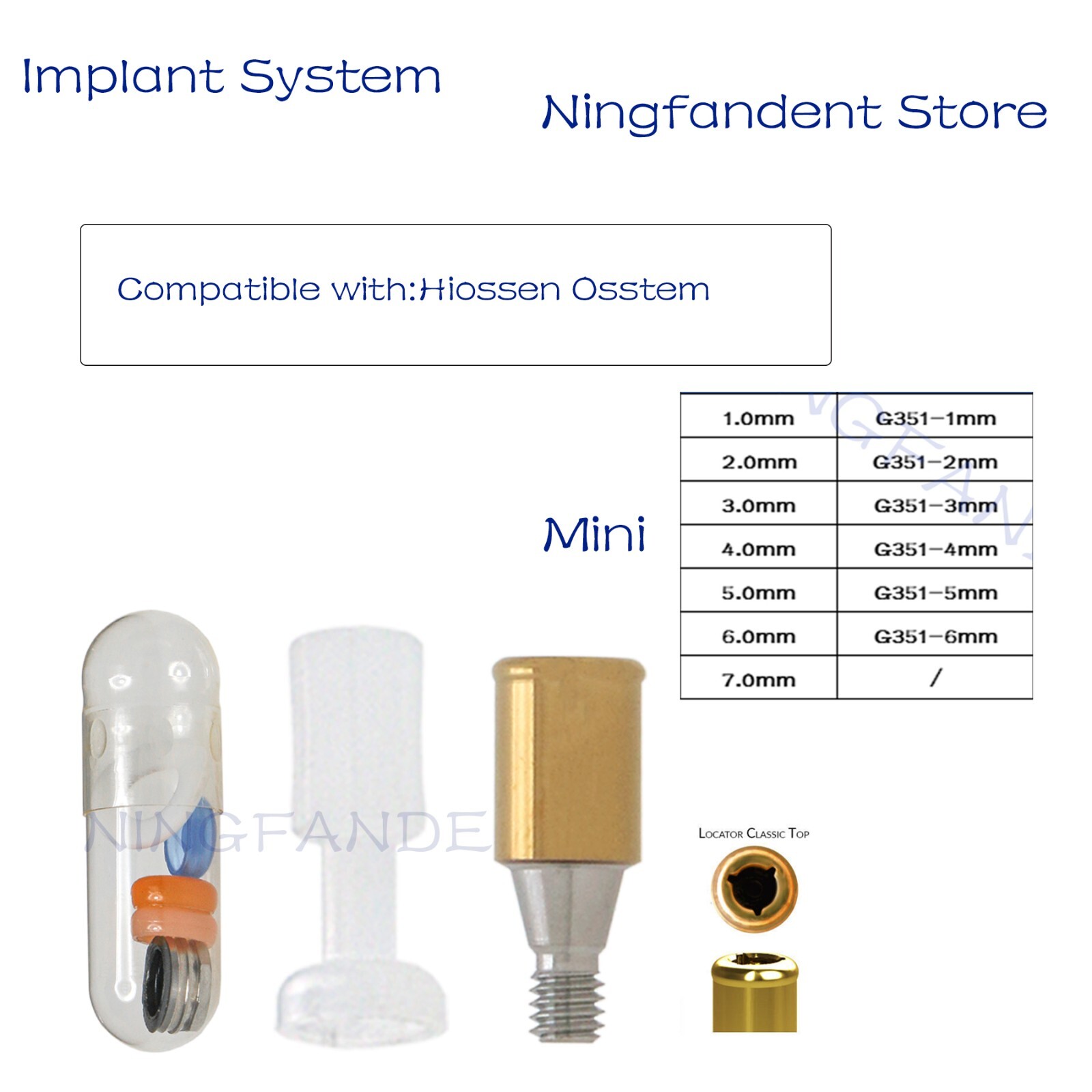 Hiossen Osstem Dental Attachment Locat0r Caps Overdenture Implant Mini Abutments