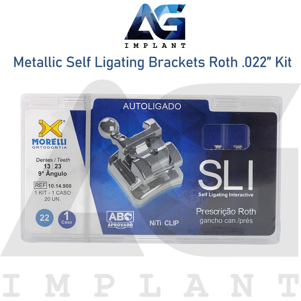 Metallic Self Ligating Brackets Roth .022″ Slot Kit Braces Orthodontic Dental