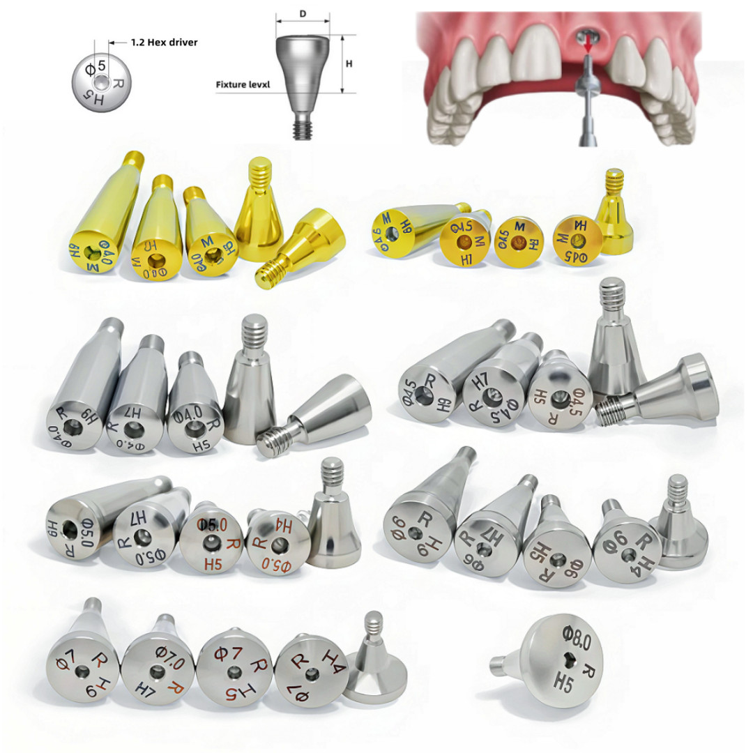50pcs Dental Caps Healing Abutment Cap Mini Regular Platform Fits Oss