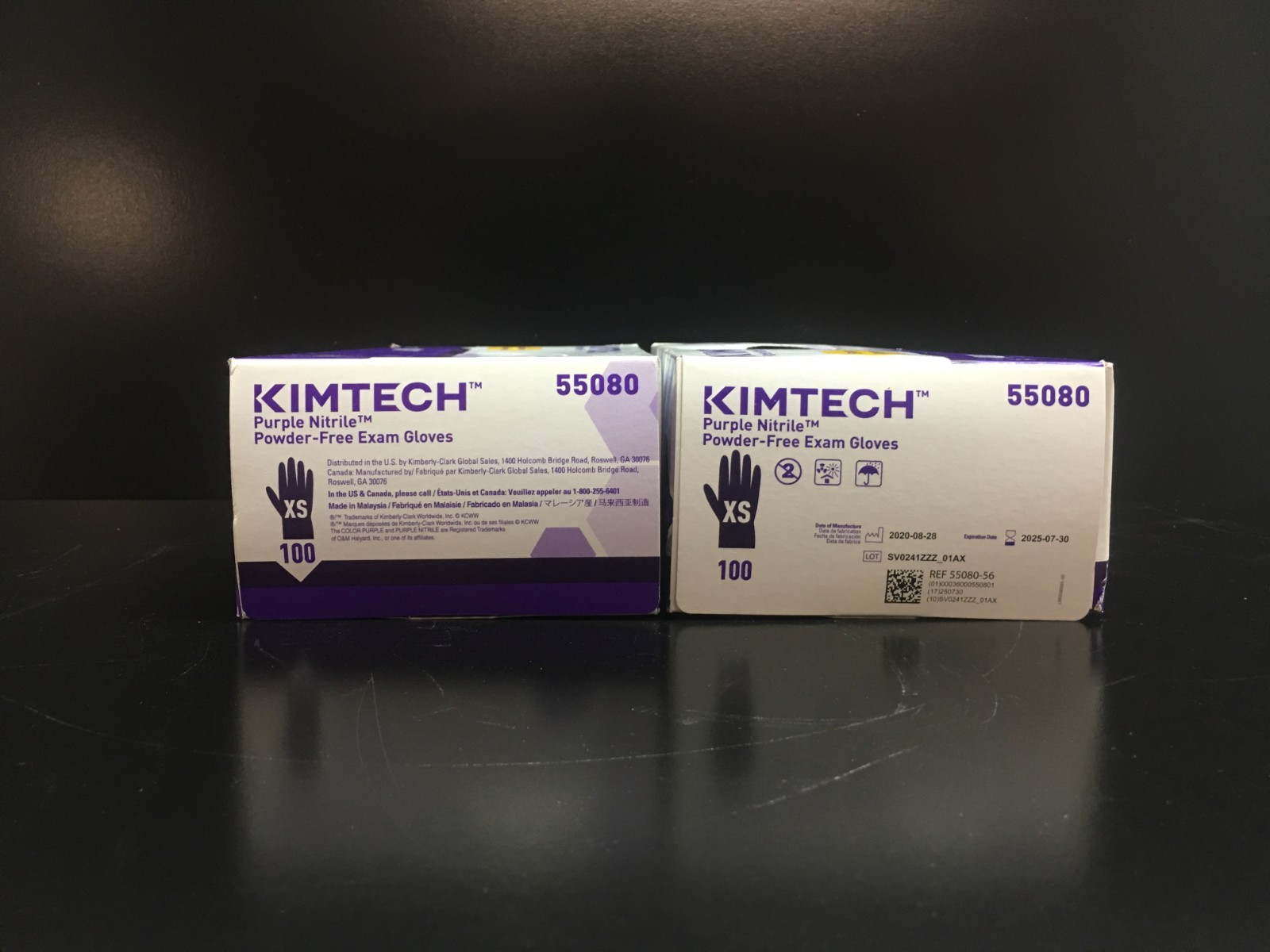 Kimtech REF 55080 Purple Nitrile Powder-Free Exam Gloves XS Lot 2 PKS