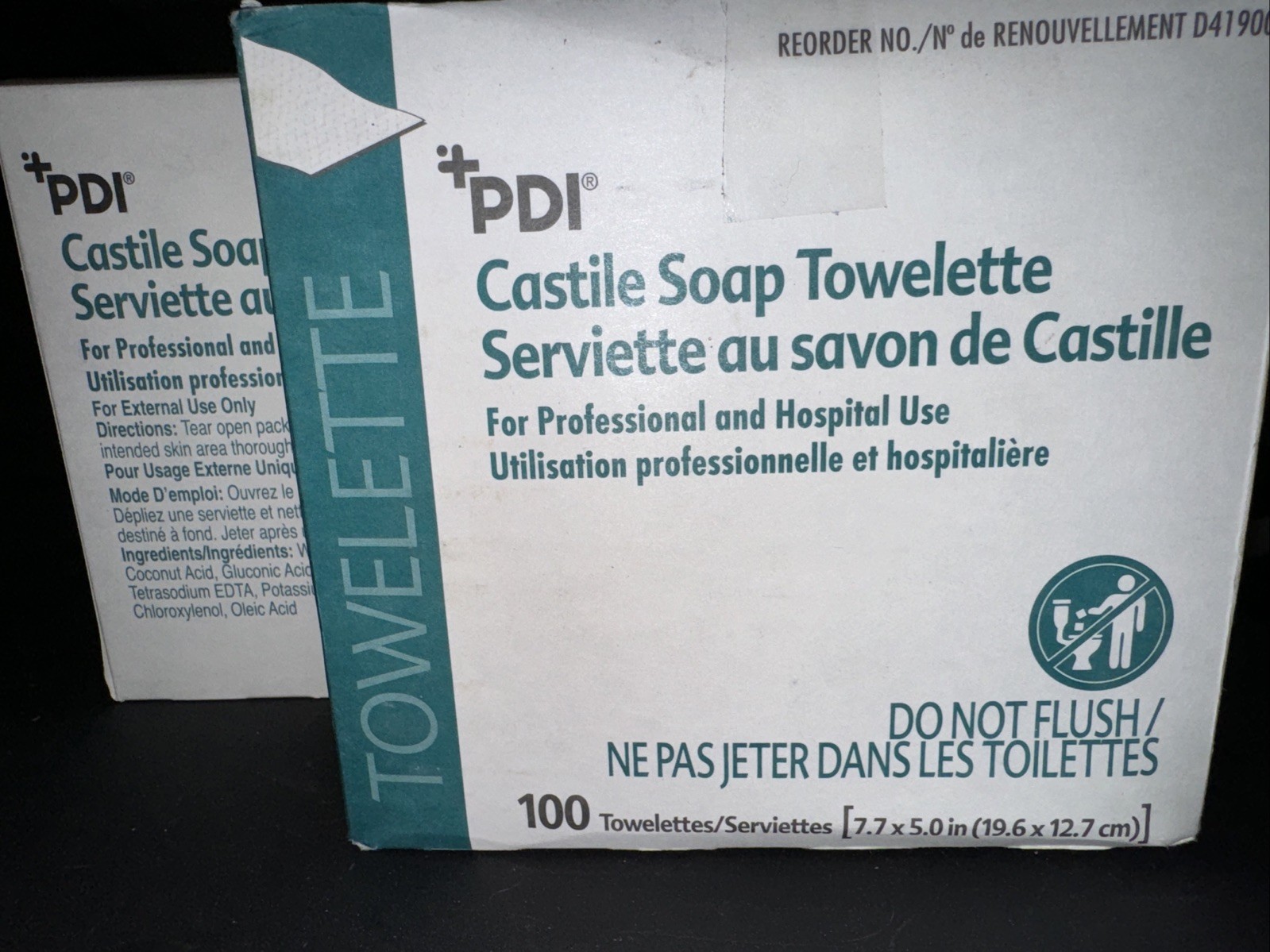 2 Boxes PDI D41900 Castile Soap Towelette 7.7″x5″, Individually Wrapped 100 CT