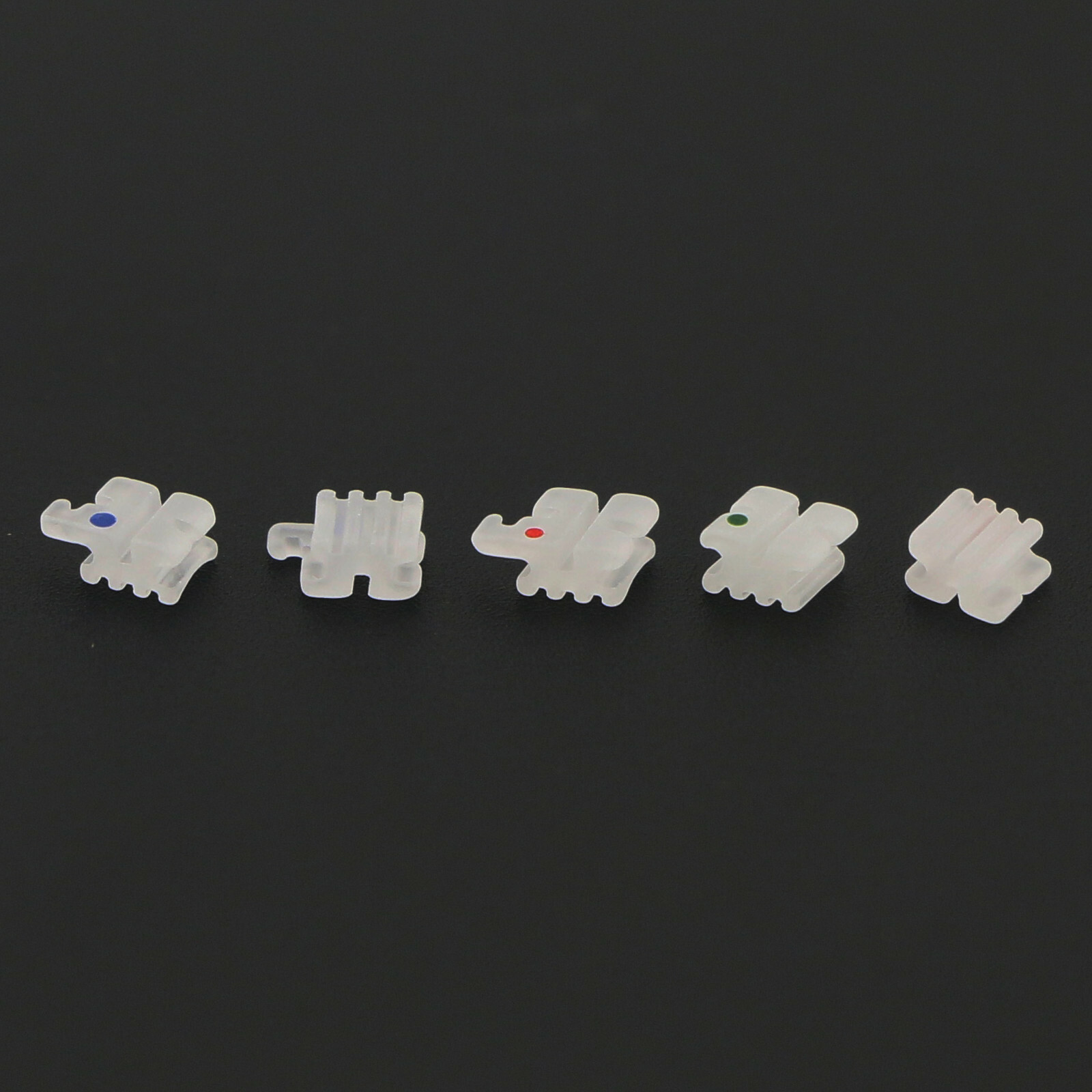 10Pcs Dental Orthodontic Ceramic Bracket Braces Roth MBT 018 022 Slots 345 Hooks