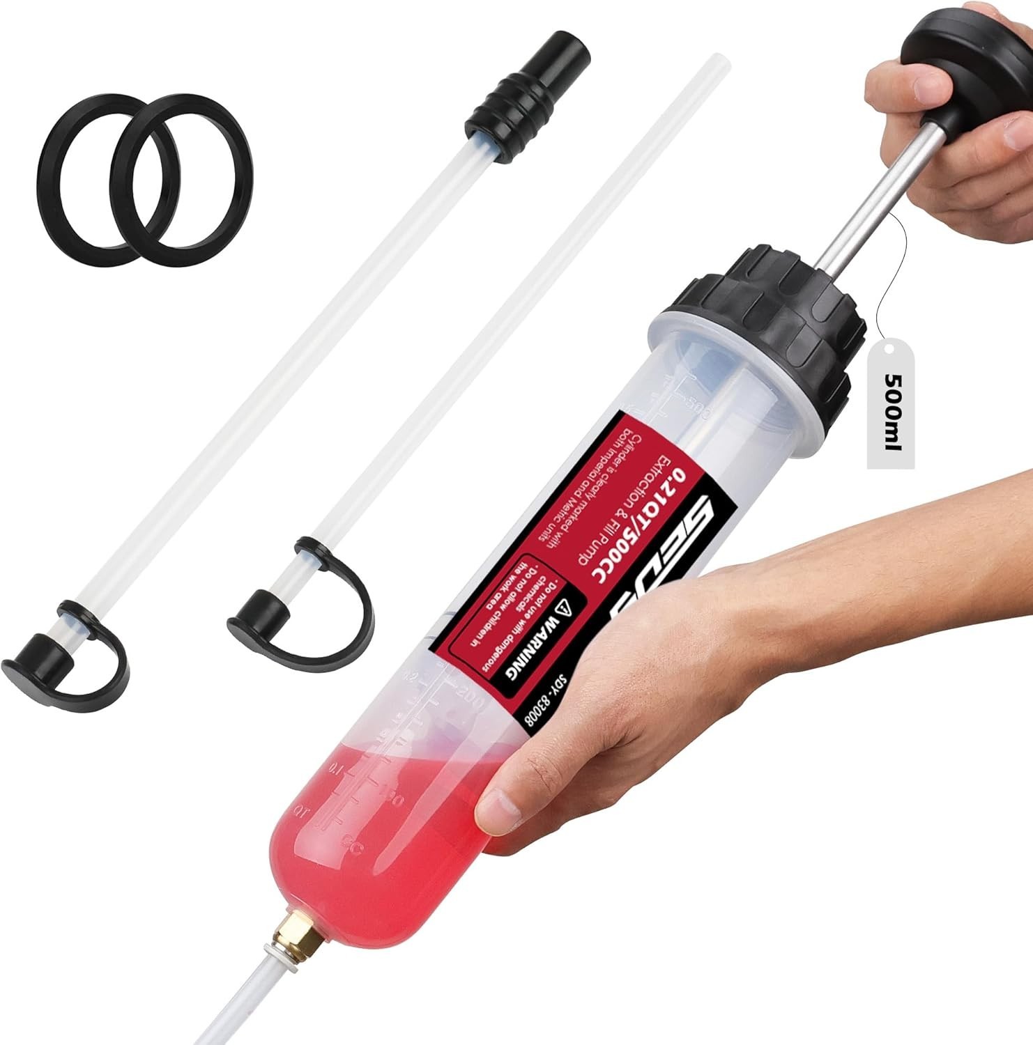 Fluid Extractor Oil Syringe Pump 500cc Multi-Purpose Hand Siphon for Automotive