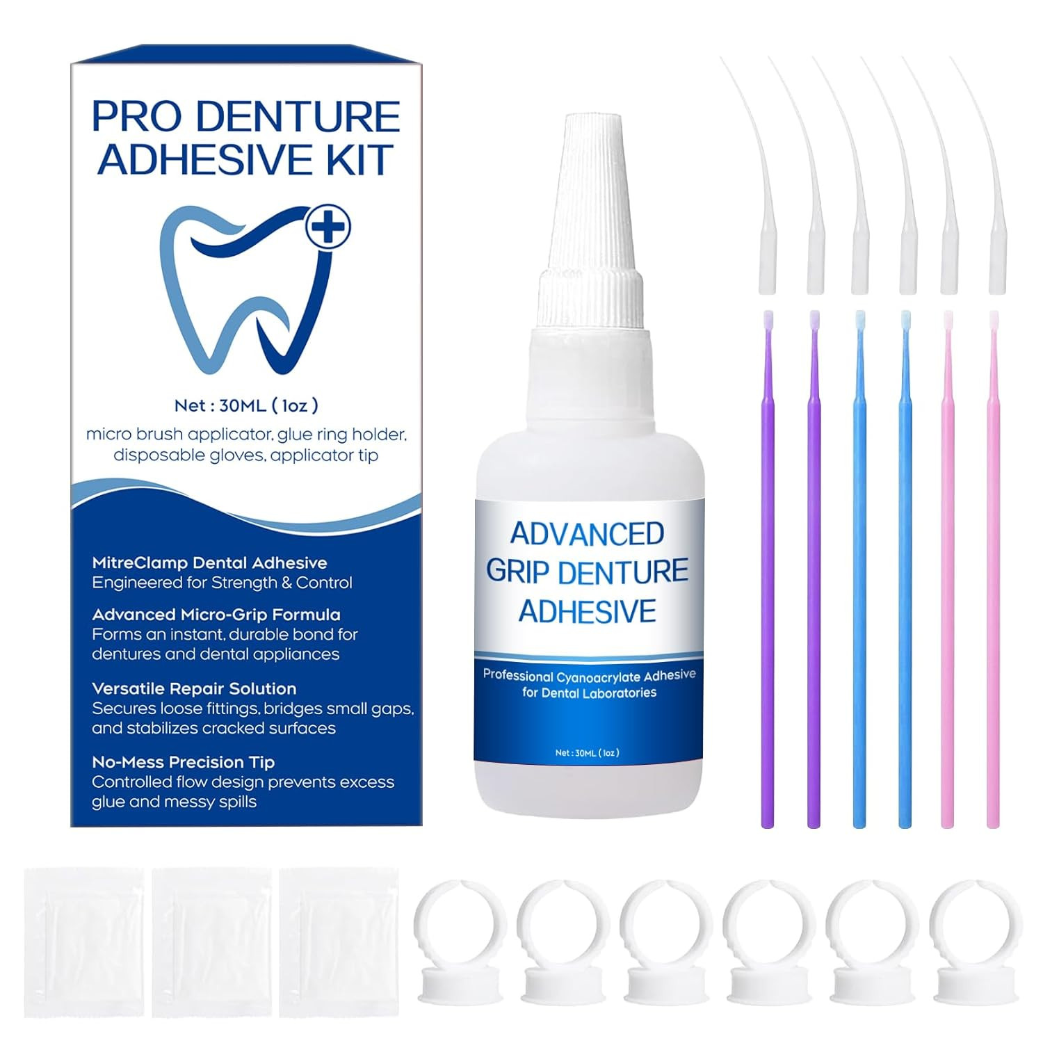 Dental Lab Instant Bonding Glue for Dentures & Lab Tools – Fast-Setting in 15–60