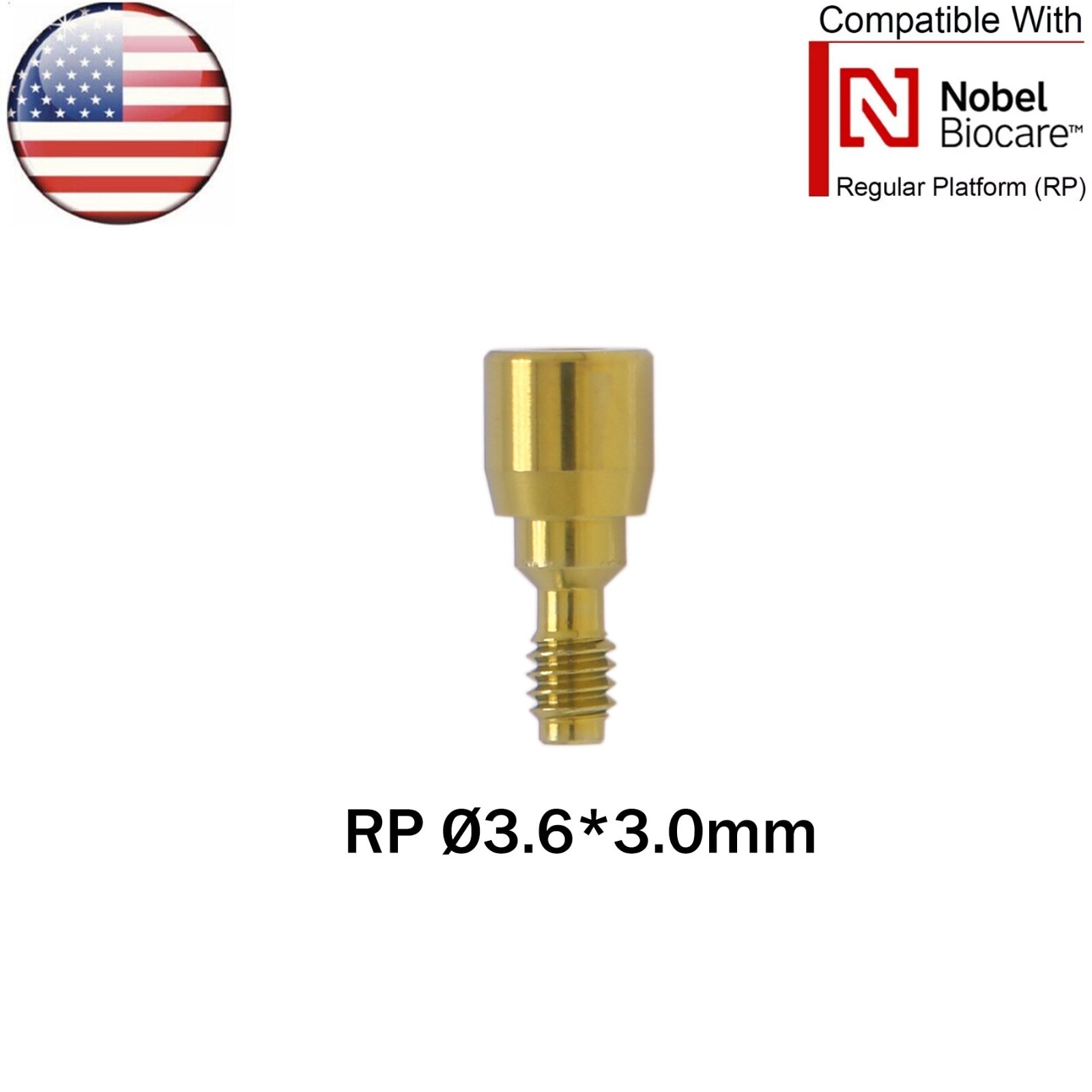 US Dental Healing Abutments Cap RP ∅3.6/5.0/6.0 H3/5/7mm fits Nobel Biocare