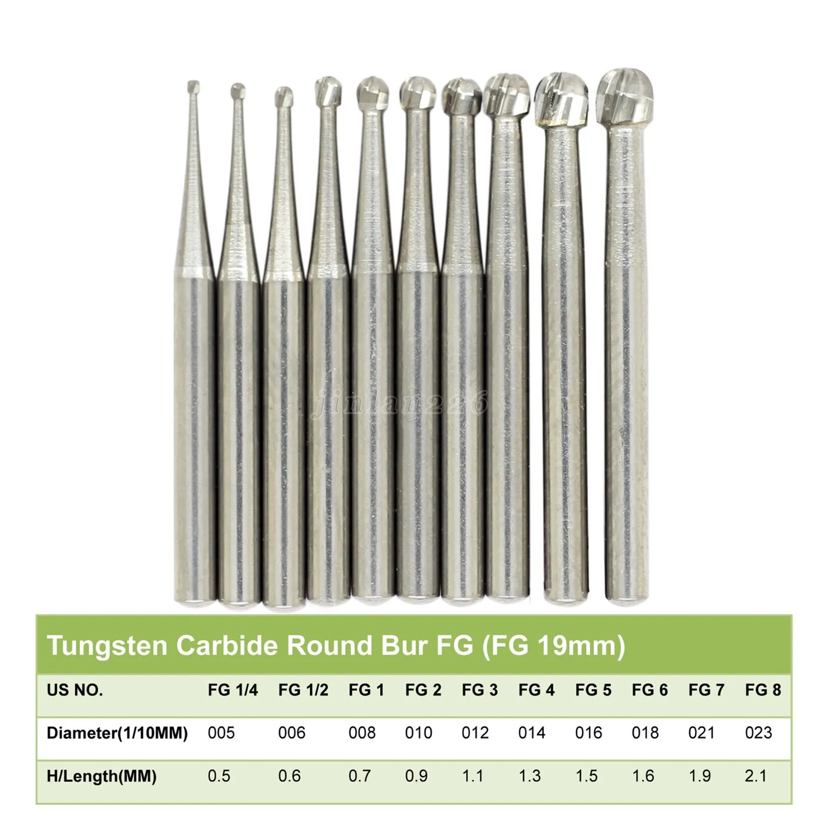 Dental Carbide Burs High Speed FG 19mm / Surgical FGOS FG SL 557 25mm