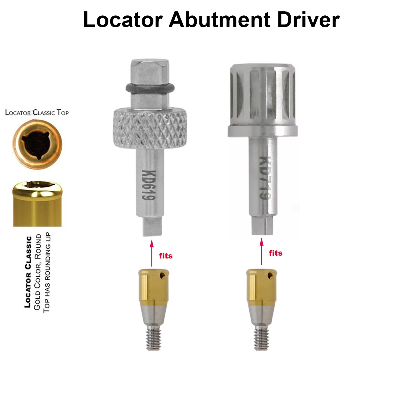 Dental Overdenture Titanium Locator Abutment For Multi Implant System Attachment