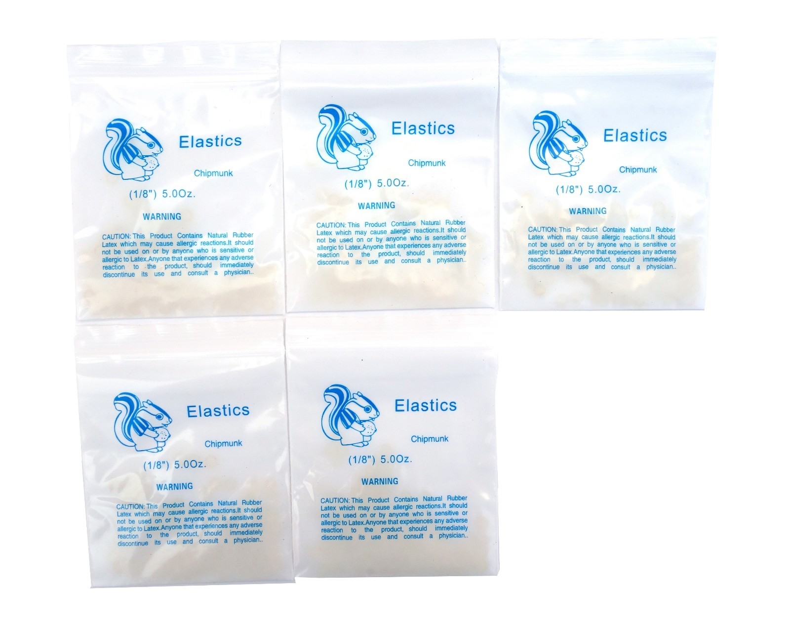 Dental Latex Rubber Bands 5 Packs 1/8″ Orthodontic Medium Force Elastics New