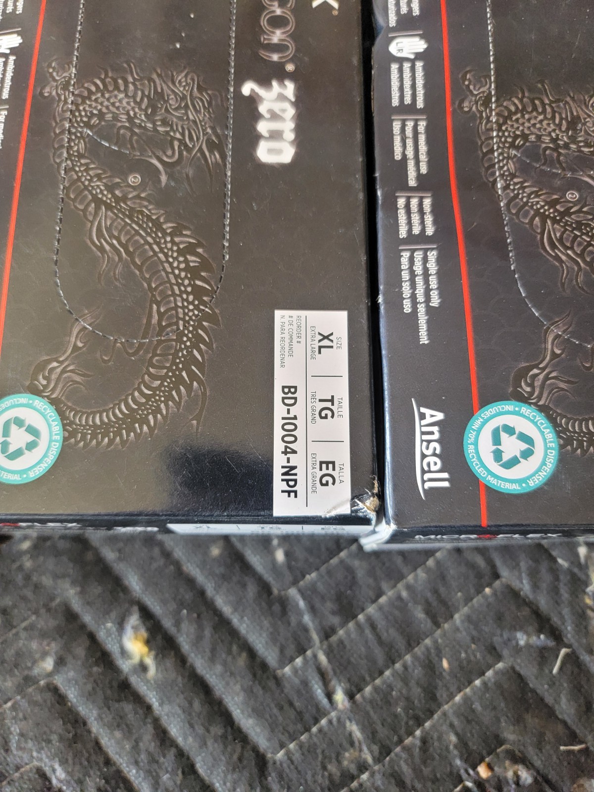 Microflex Black Dragon Zero PF Nitrile Exam Gloves XLarge, BD1005-NPF-XL.