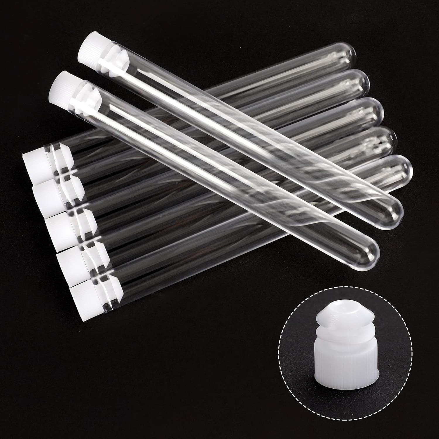 48 Pack Plastic Tubes with Caps, 16x150mm25ml Plastic Tubes for Plants, Lash…