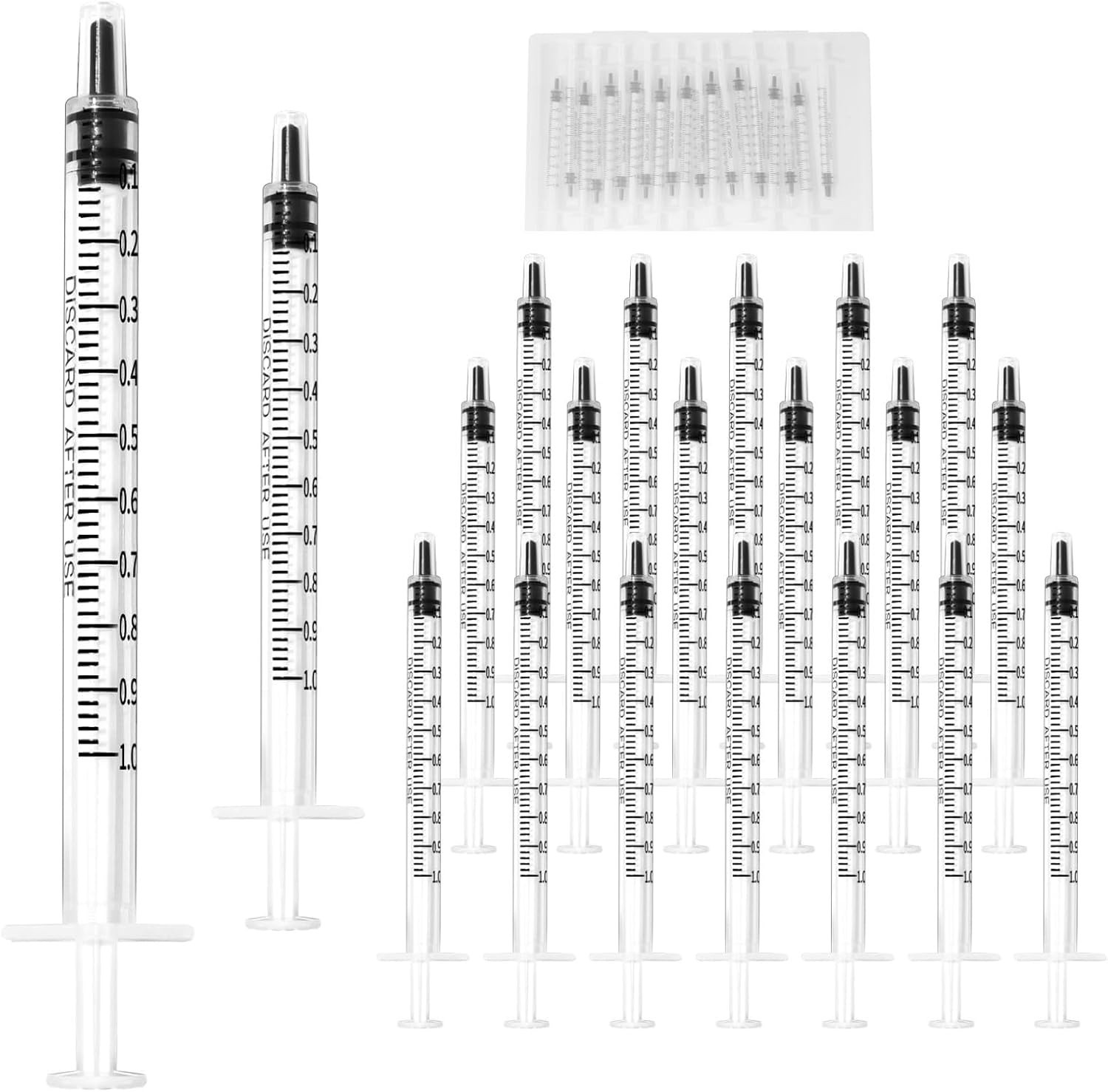 20 Pack 1ml Plastic Syringes – Ideal for Pets, Labs & Precise Liquid Measurement