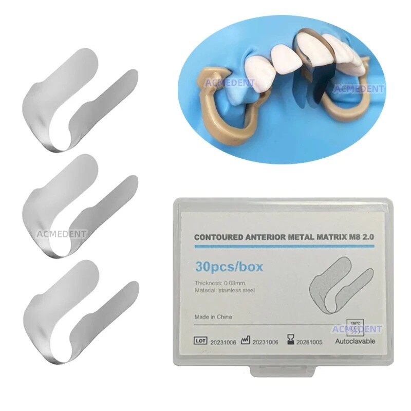 30Pcs Dental Anterior Twin Matrices Cervical Matrix Similar Unica TOR VM 1.533