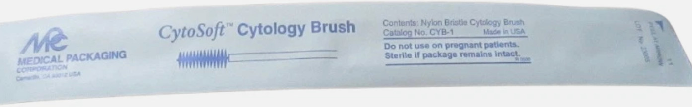 Medical Packaging CytoSoft Cytology Brush CYB-1 Sterile Nylon Bristle 8″ 20.3cm