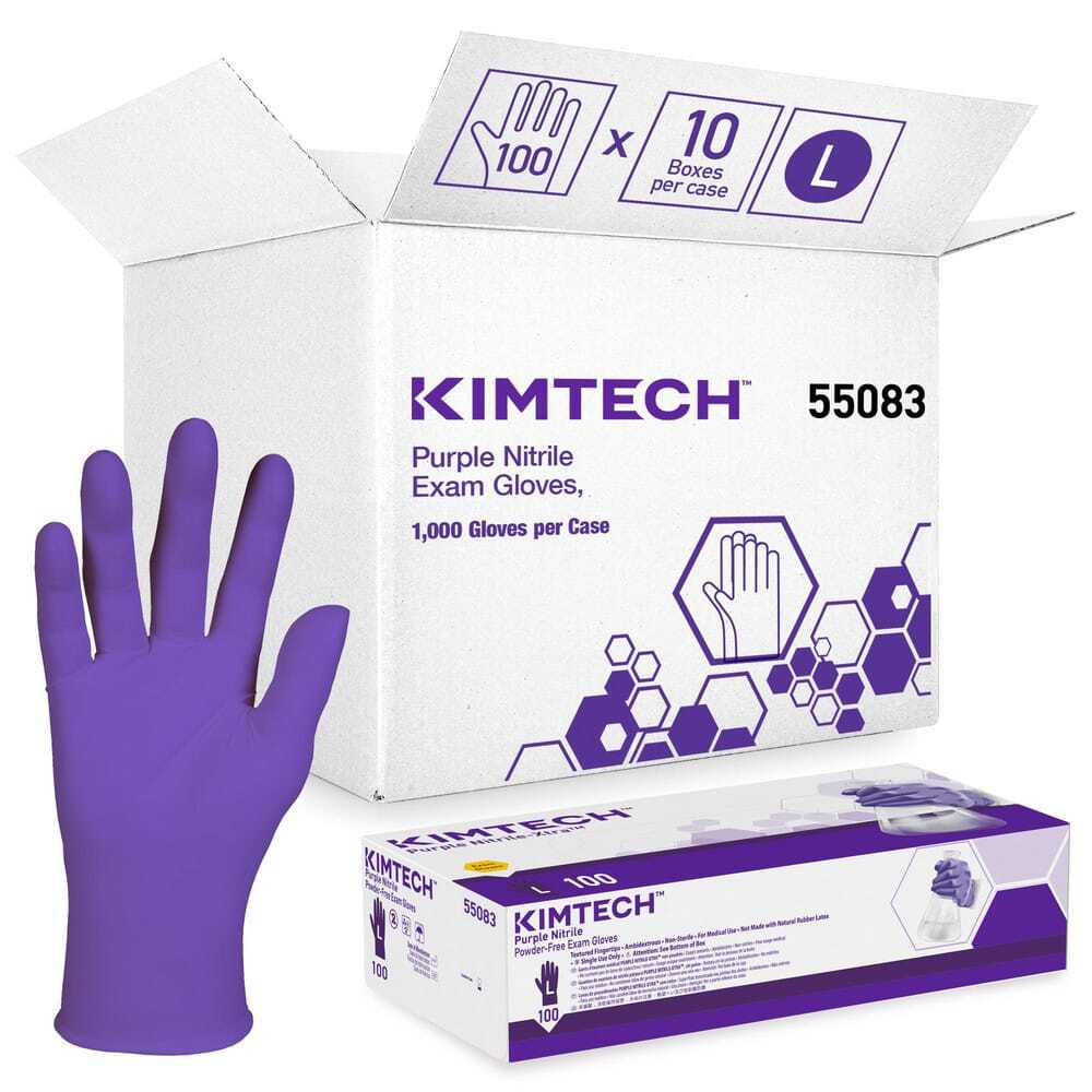 100 Pack Kimtech 55083 Disposable Gloves, Size Large, 6 mil, Nitrile