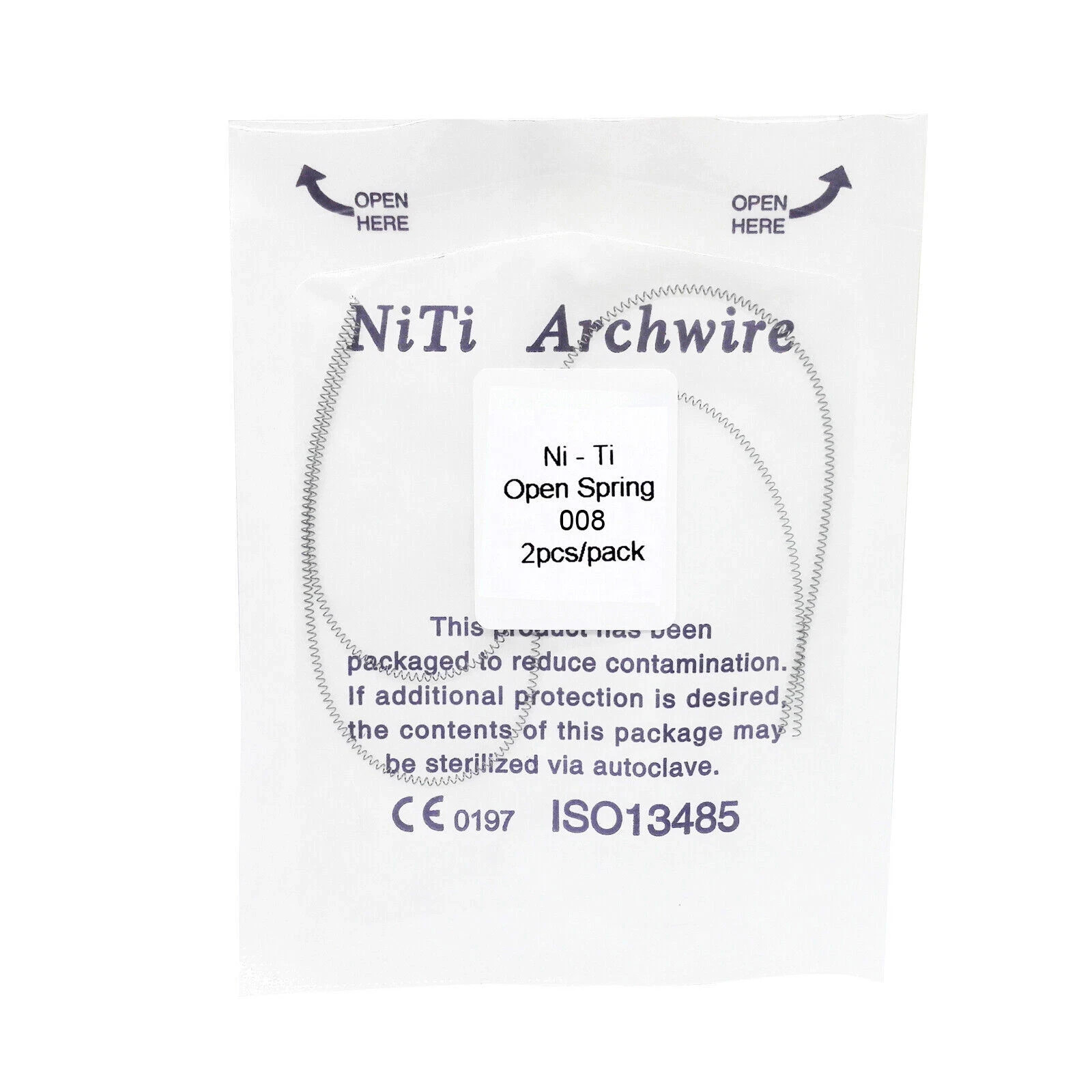 2 Pcs/Pack Orthodontic Dental Niti Open Coil Spring Arch Wires 180mm 08/10/12/14